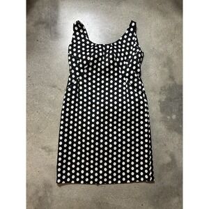 Armani Collezioni Black White Polka Dot Dress Sheath Size 14